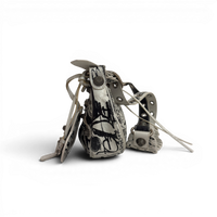 Agneau Arena Graffiti Le Cagole Shoulder Bag XS White Black