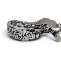 Agneau Arena Graffiti Le Cagole Shoulder Bag XS White Black