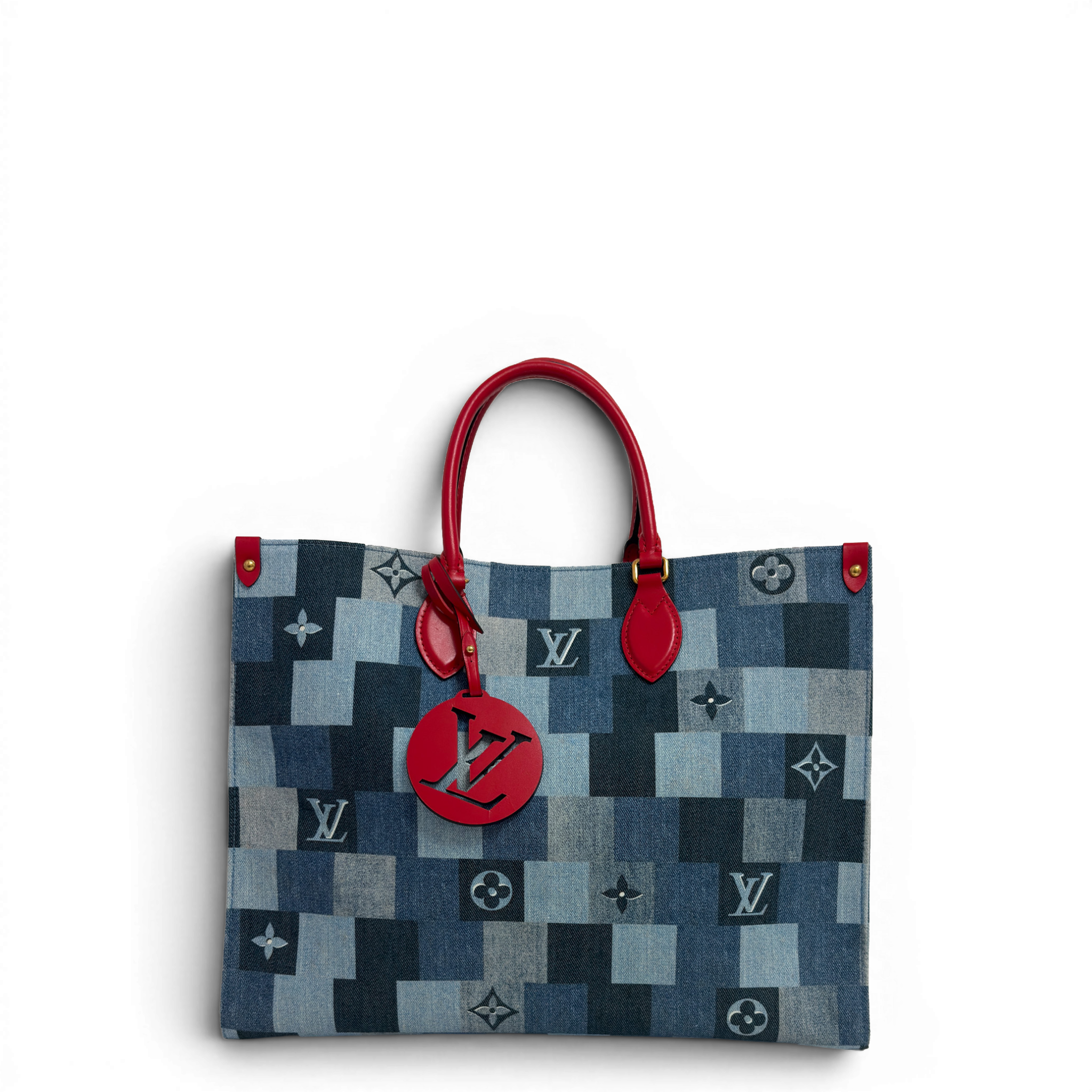 Onthego Denim GM Tote Bag Blue Multicolor