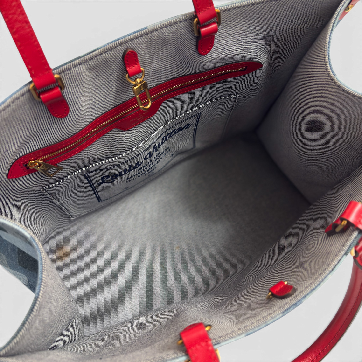 Onthego Denim GM Tote Bag Blue Multicolor