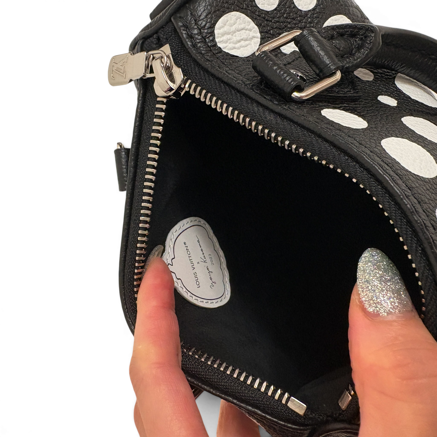 LV × YK Nano Speedy Monogram Black White