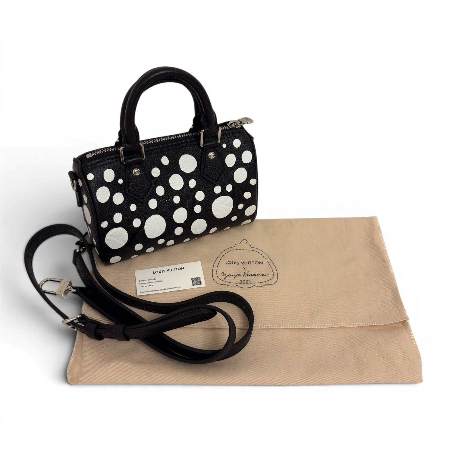 LV × YK Nano Speedy Monogram Black White