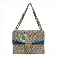 Gucci GG Supreme Blue Blooms Dionysus Chain Shoulder Bag Front