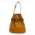 Louis Vuitton Epi NeoNoe MM in Safran Yellow with brown trim and detachable shoulder strap.